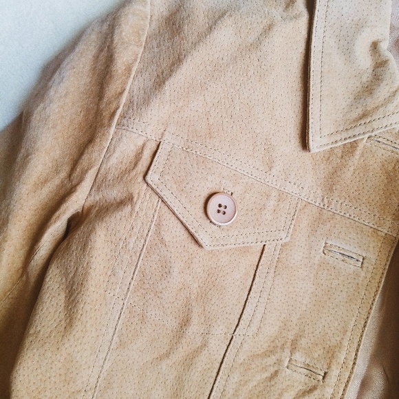 Passport Tan Raw Hide Leather Suede Jacket - Picture 3 of 6